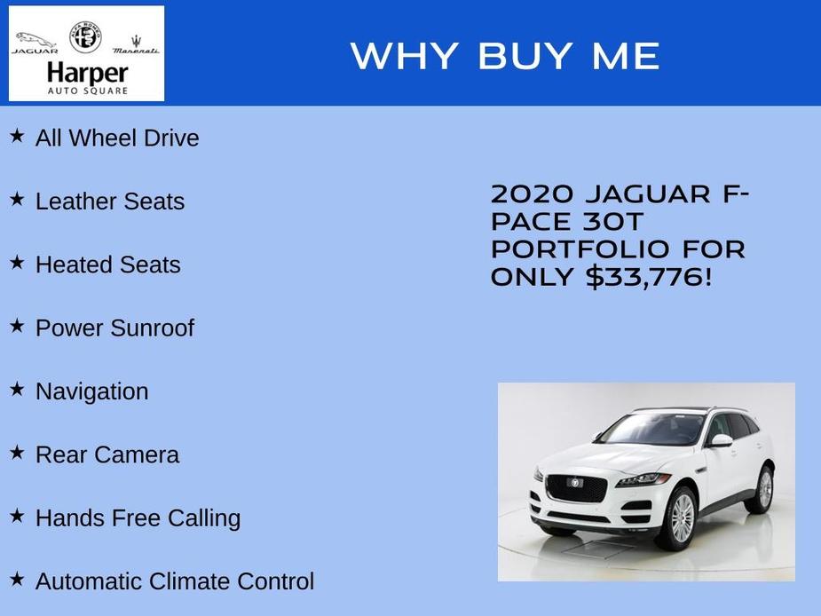 used 2020 Jaguar F-PACE car, priced at $33,776