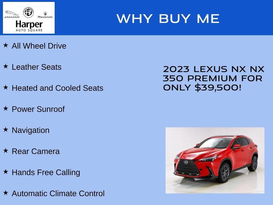 used 2023 Lexus NX 350 car, priced at $39,500