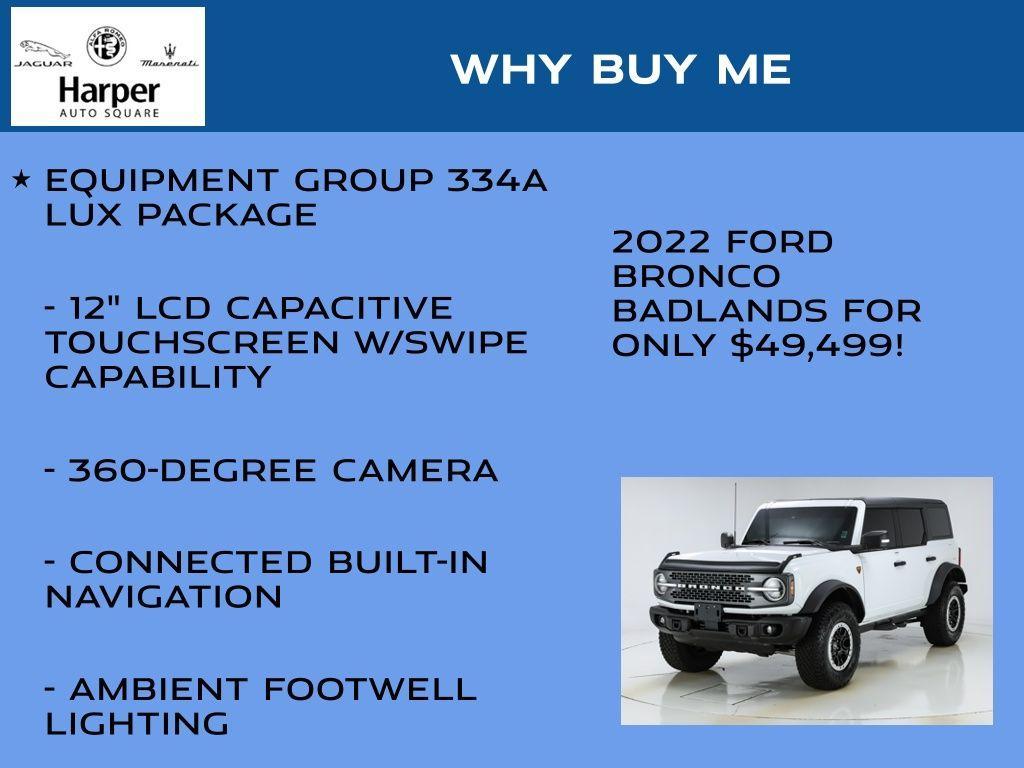 used 2022 Ford Bronco car, priced at $49,499