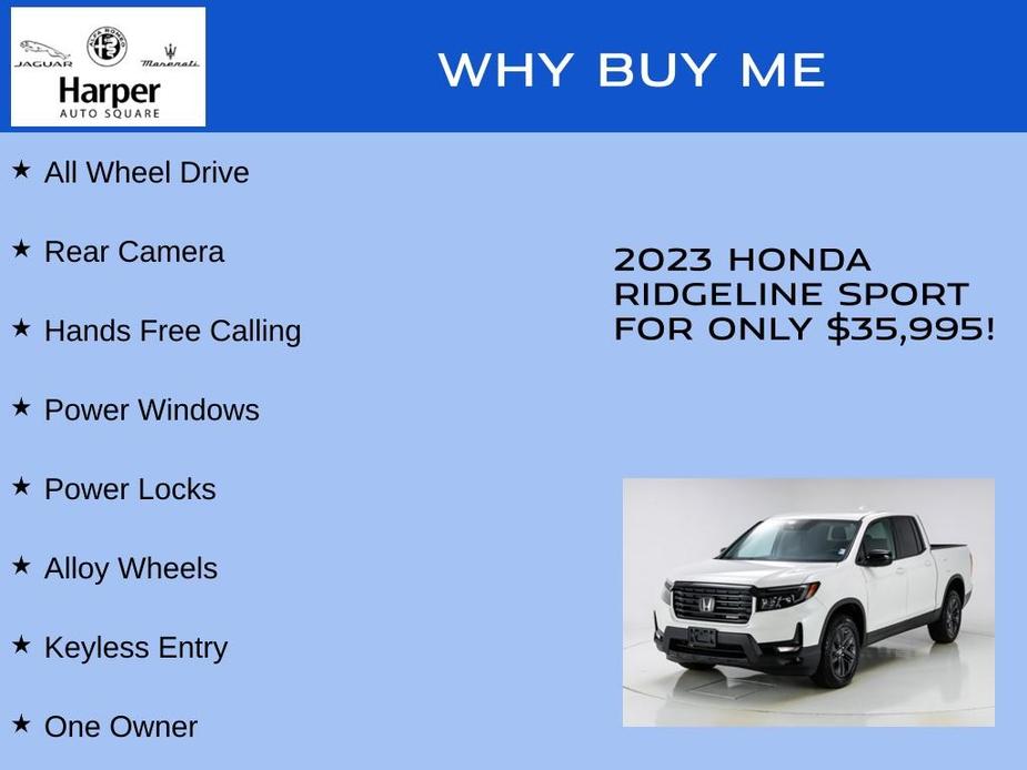 used 2023 Honda Ridgeline car, priced at $35,995