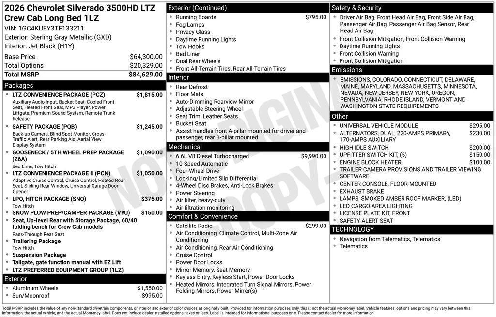 new 2026 Chevrolet Silverado 3500 car, priced at $83,429