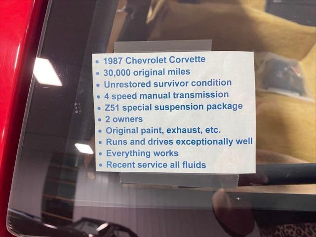 used 1987 Chevrolet Corvette car, priced at $16,778