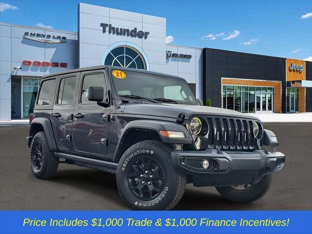 used 2021 Jeep Wrangler car, priced at $31,505