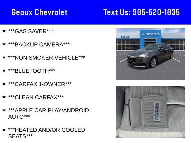 used 2021 Honda Accord car, priced at $19,897