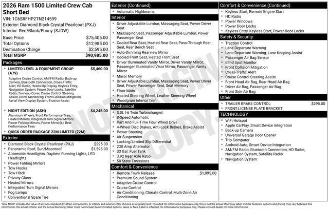 new 2026 Ram 1500 car, priced at $79,531