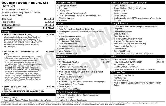 used 2020 Ram 1500 car, priced at $29,995
