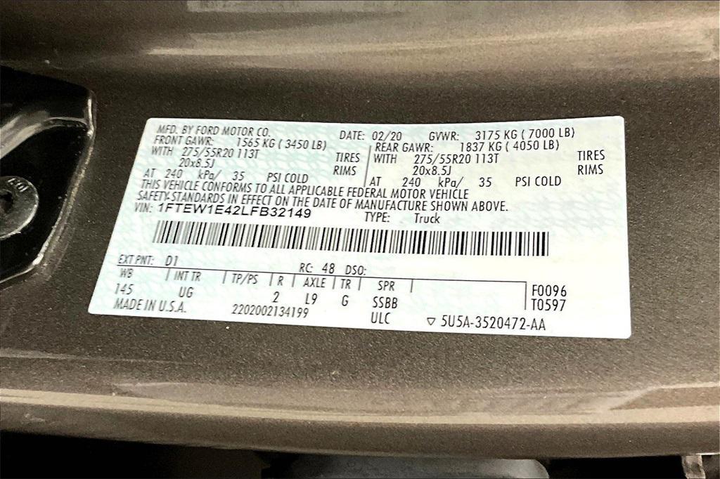 used 2020 Ford F-150 car, priced at $27,999