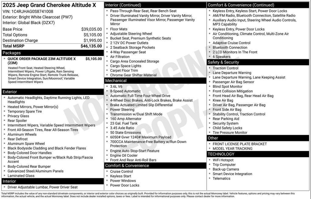 new 2025 Jeep Grand Cherokee car, priced at $41,385