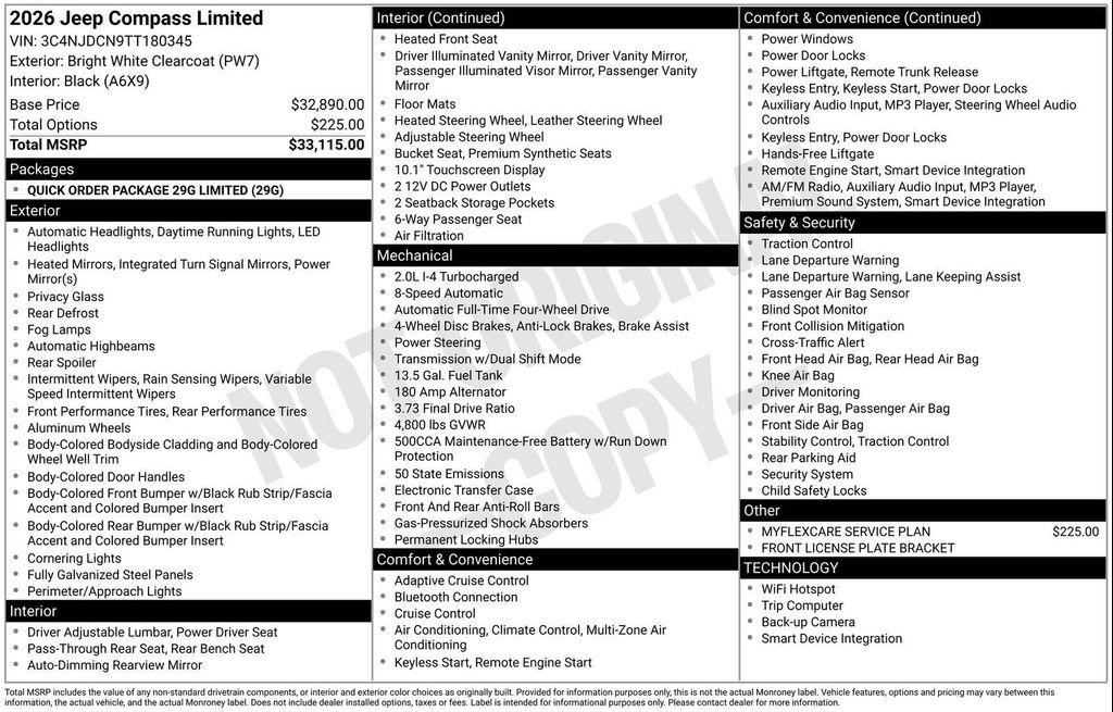 new 2026 Jeep Compass car, priced at $34,307