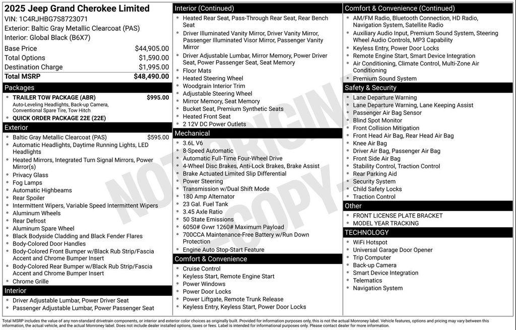 new 2025 Jeep Grand Cherokee car, priced at $42,980