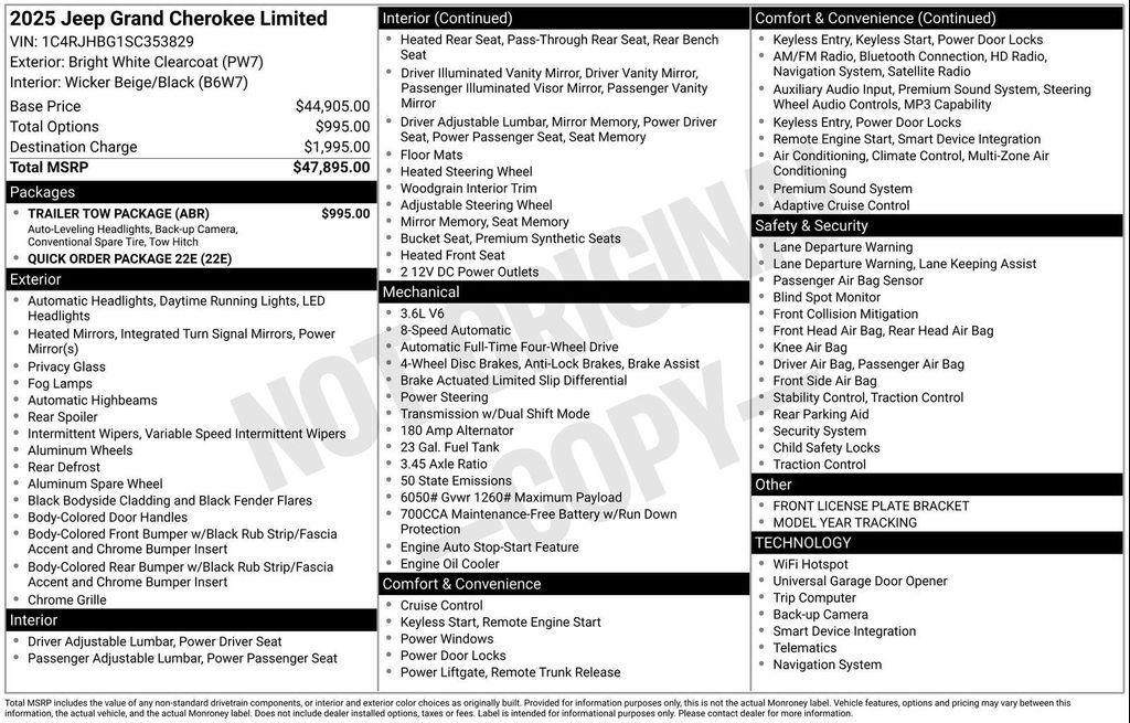 new 2025 Jeep Grand Cherokee car, priced at $41,790