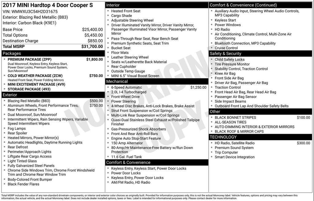 used 2017 MINI Hardtop car, priced at $13,490