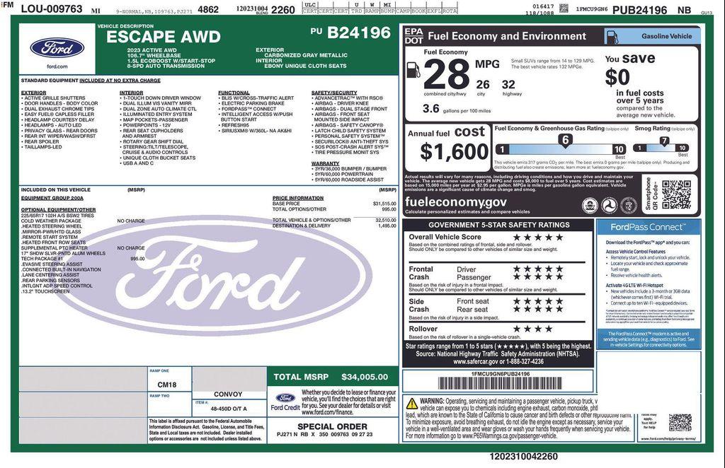 used 2023 Ford Escape car, priced at $24,980