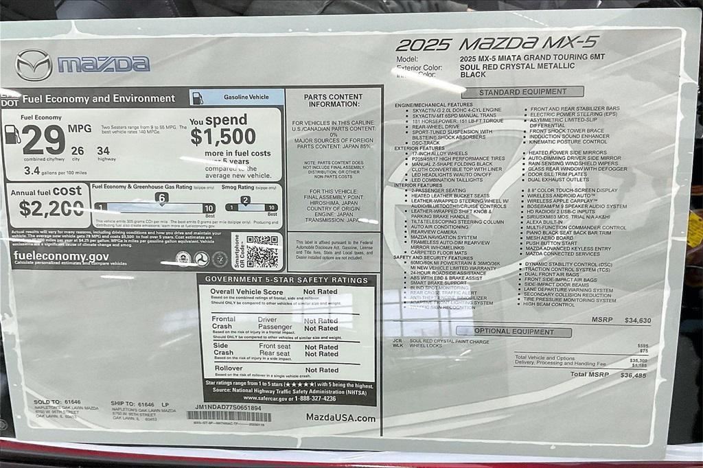 new 2025 Mazda MX-5 Miata car