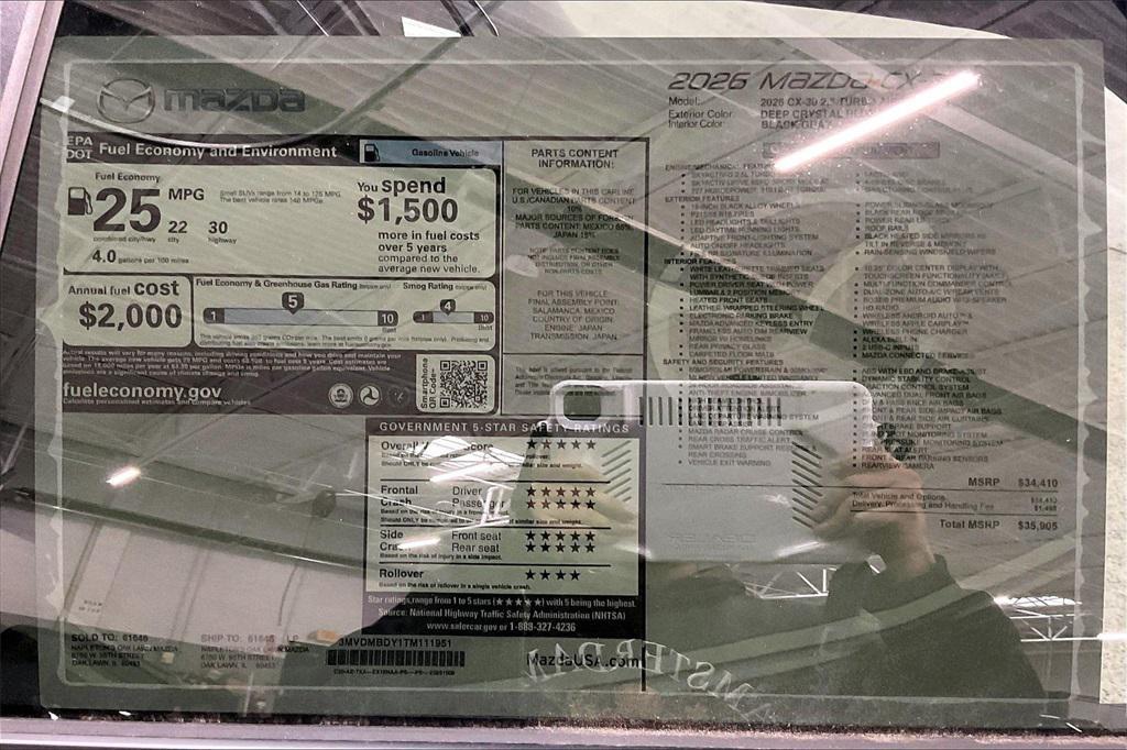 new 2026 Mazda CX-30 car, priced at $35,905