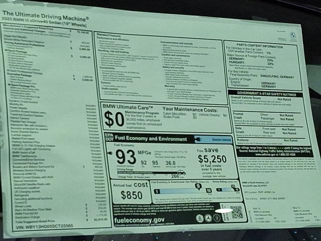 new 2025 BMW i5 car, priced at $82,970