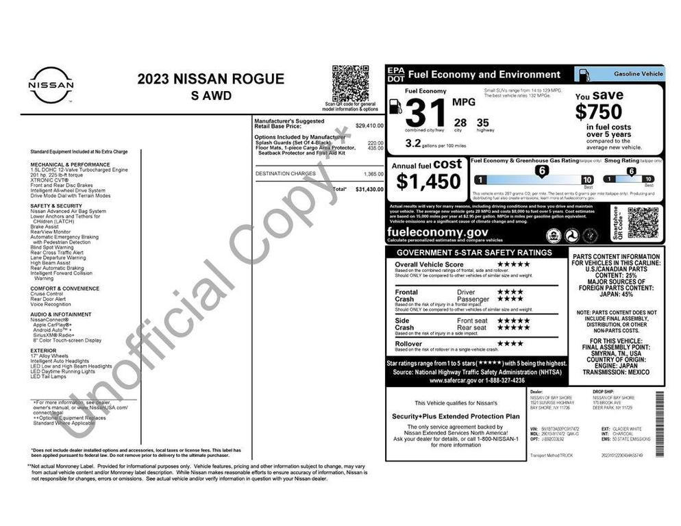 used 2023 Nissan Rogue car, priced at $21,375