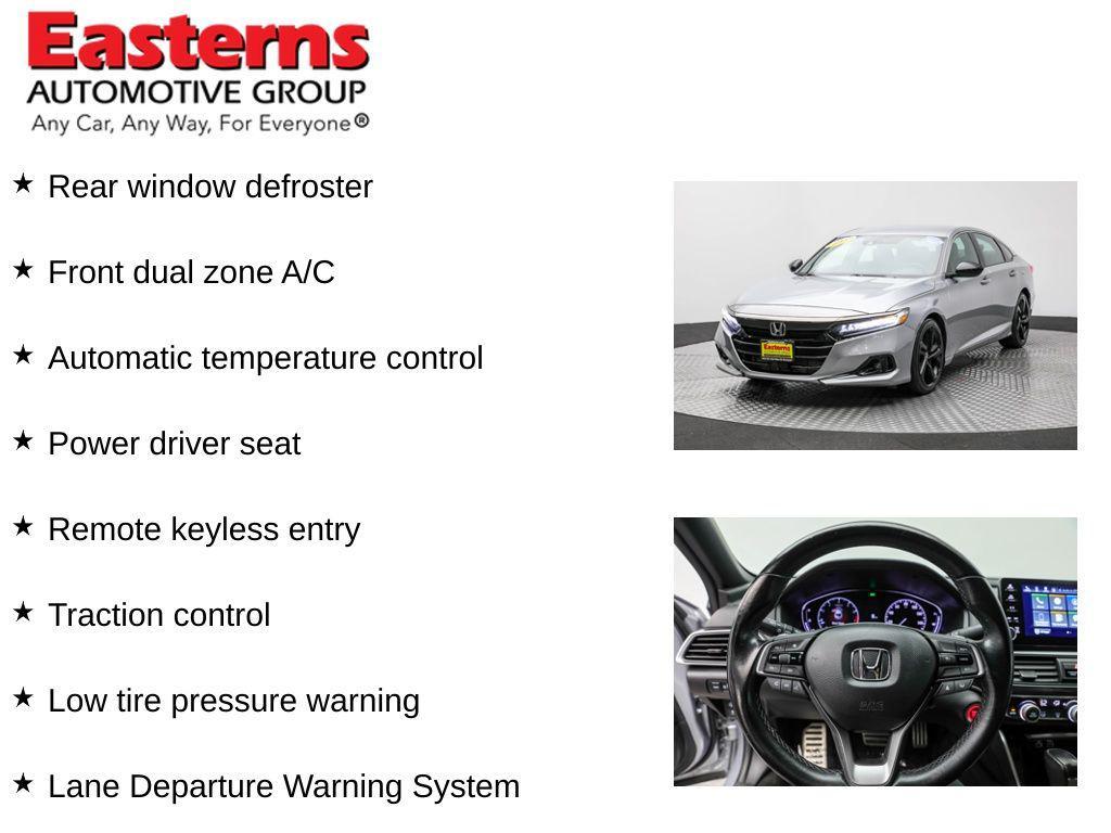 used 2021 Honda Accord car, priced at $21,875