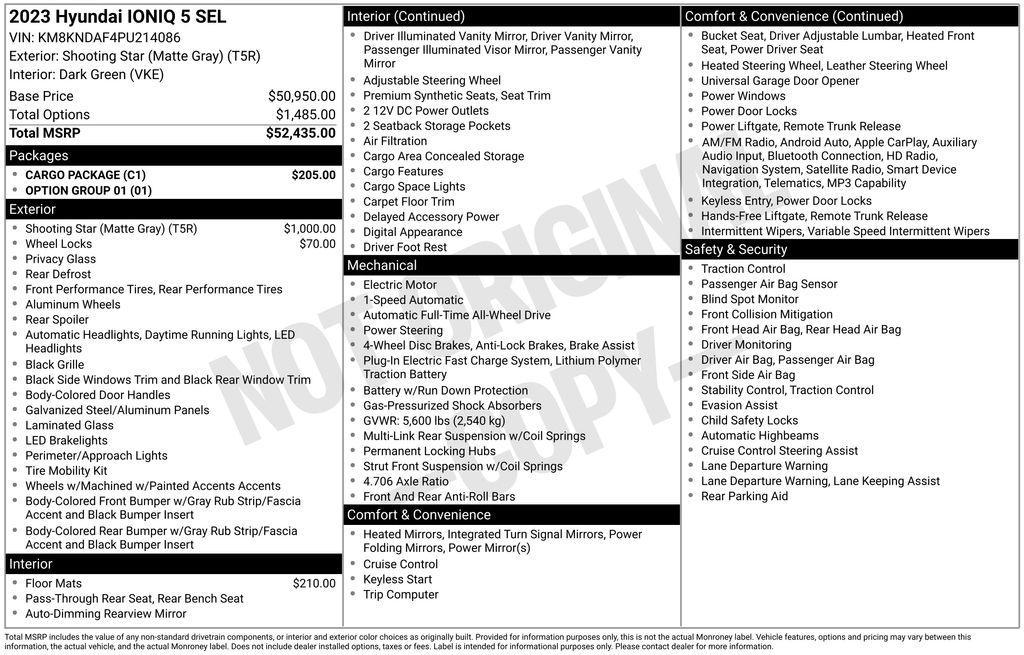 used 2023 Hyundai IONIQ 5 car, priced at $27,950
