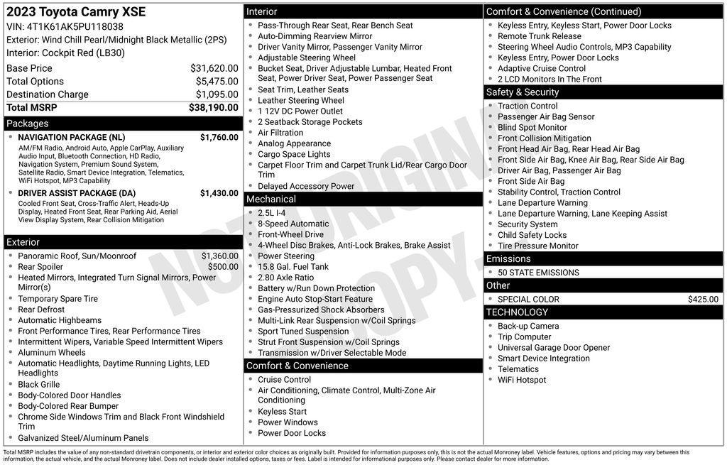 used 2023 Toyota Camry car, priced at $29,950