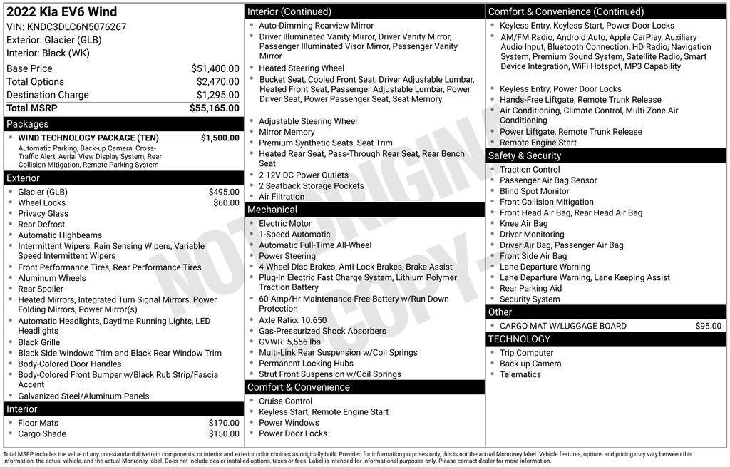 used 2022 Kia EV6 car, priced at $20,950