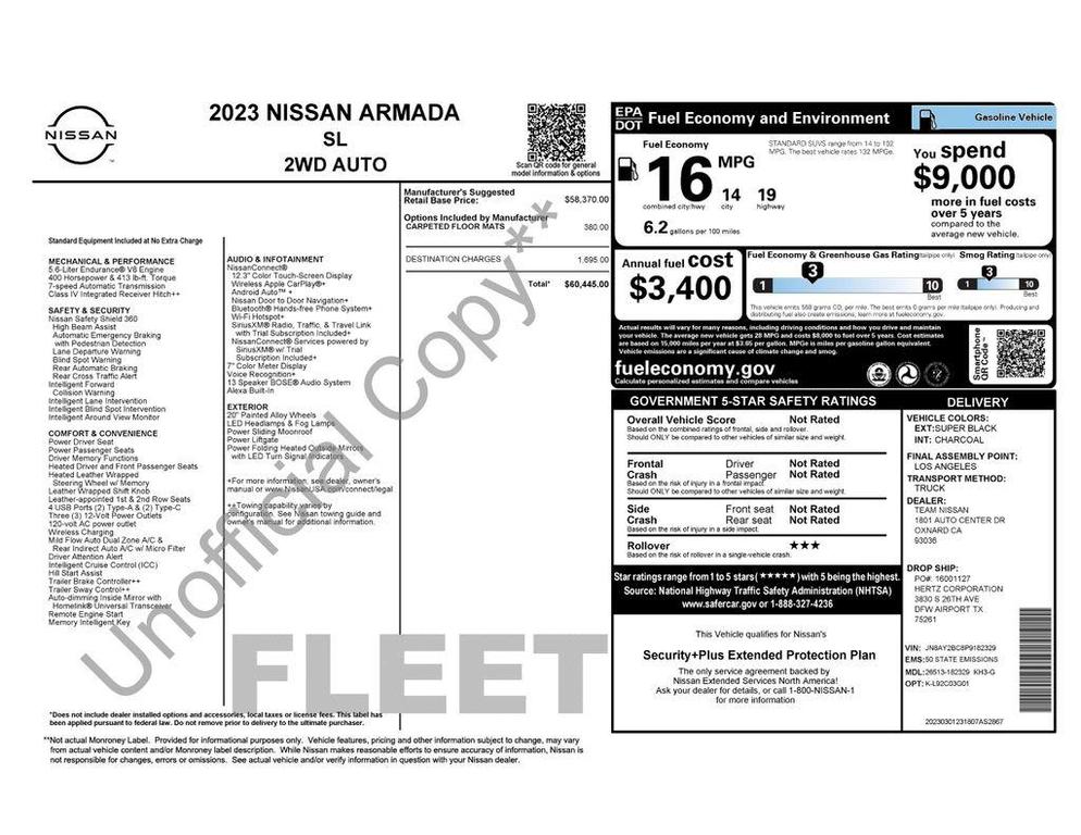 used 2023 Nissan Armada car, priced at $31,950