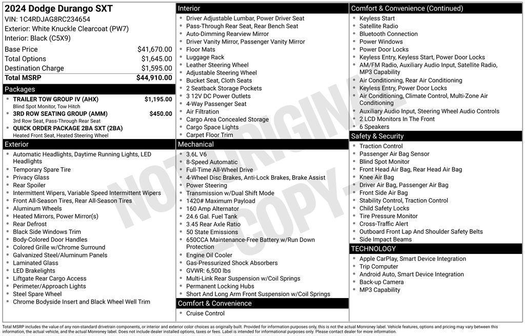 used 2024 Dodge Durango car, priced at $29,650