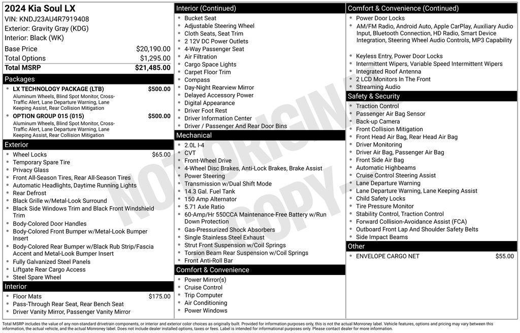 used 2024 Kia Soul car, priced at $17,490