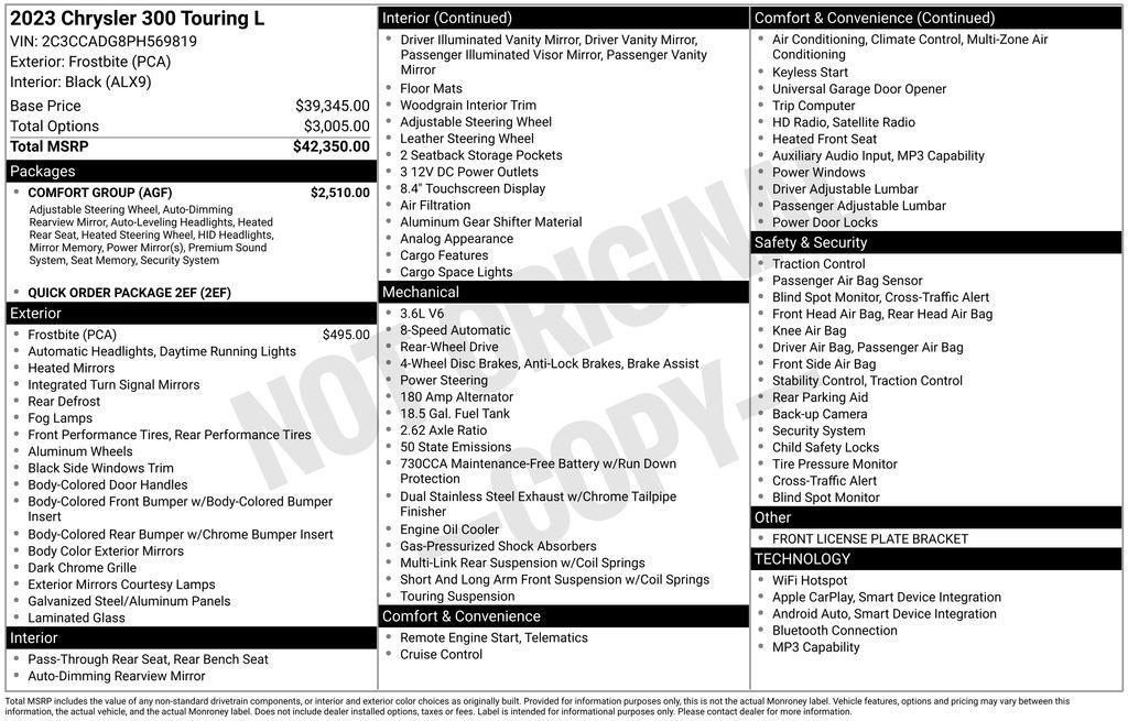 used 2023 Chrysler 300 car, priced at $27,950