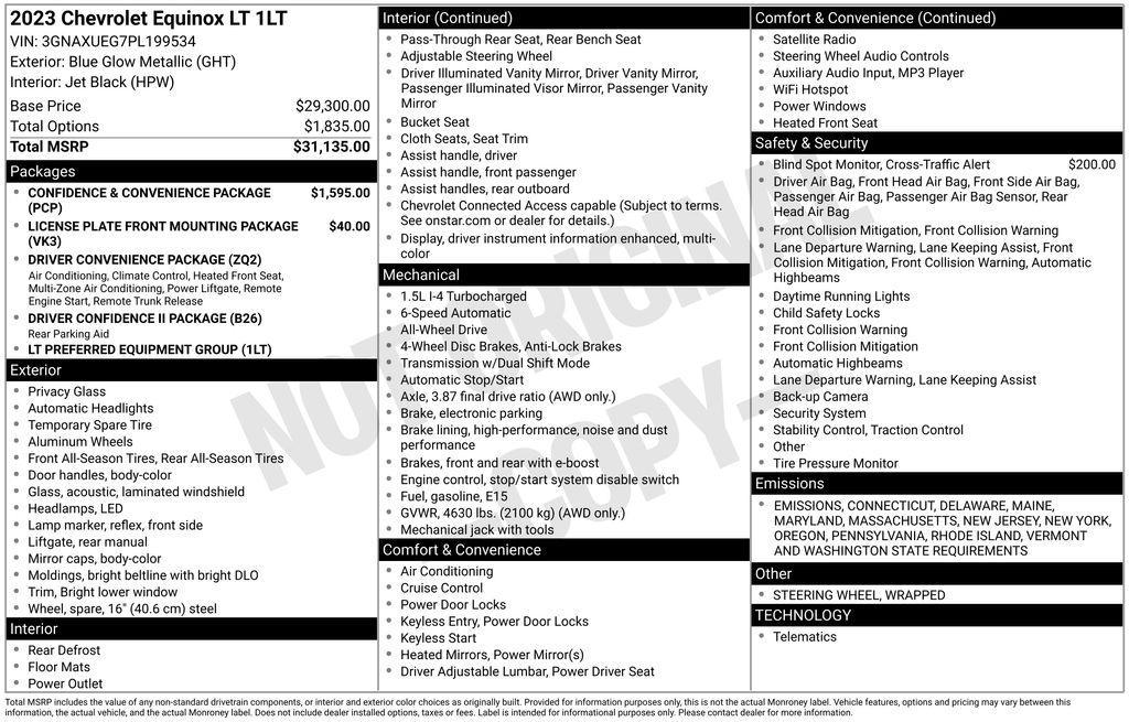 used 2023 Chevrolet Equinox car, priced at $23,650