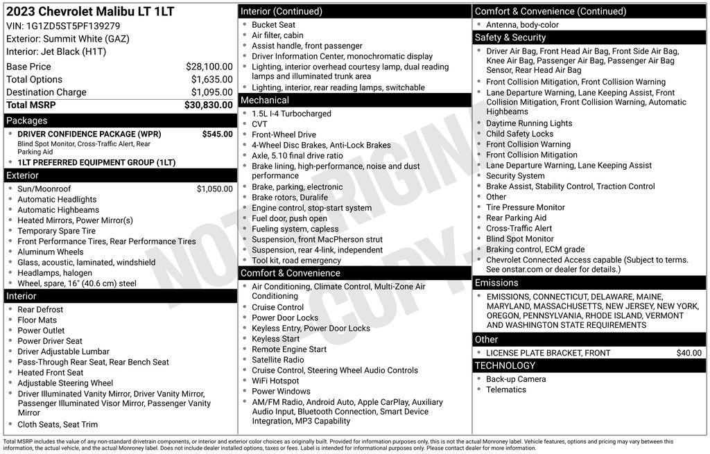 used 2023 Chevrolet Malibu car, priced at $18,450