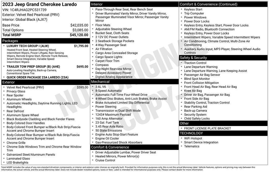 used 2023 Jeep Grand Cherokee car, priced at $27,750