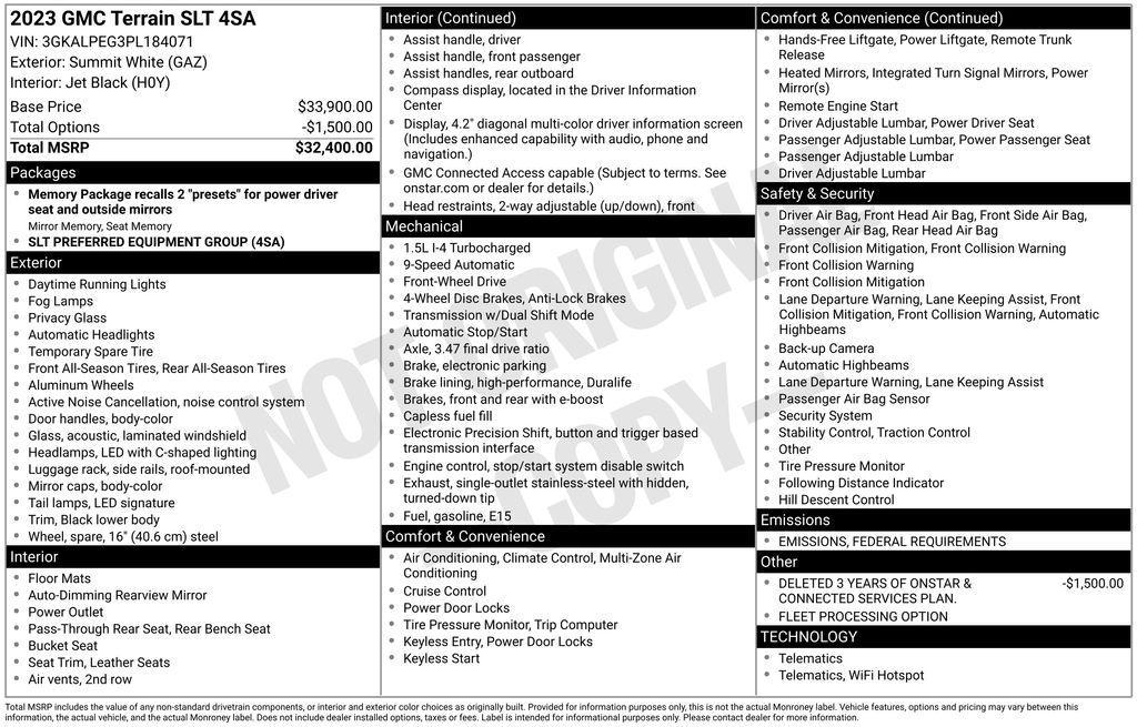 used 2023 GMC Terrain car, priced at $21,375