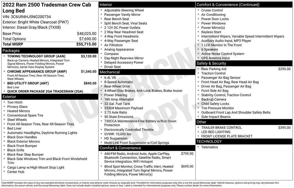 used 2022 Ram 2500 car, priced at $29,950