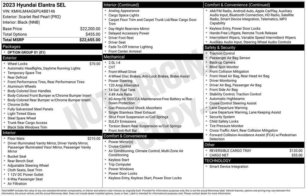 used 2023 Hyundai Elantra car, priced at $19,490