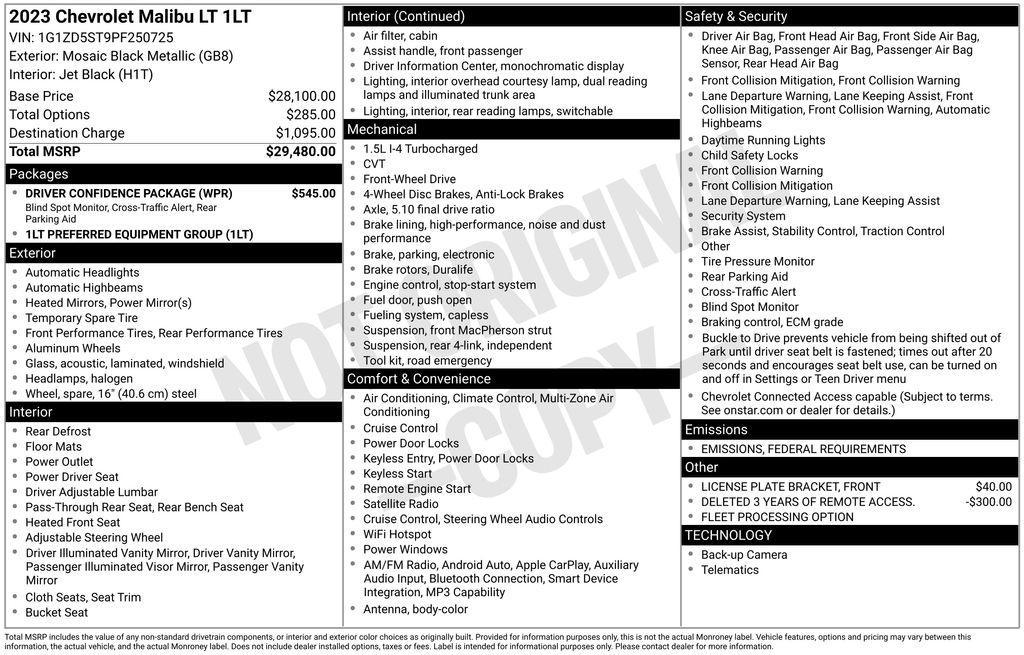 used 2023 Chevrolet Malibu car, priced at $18,690