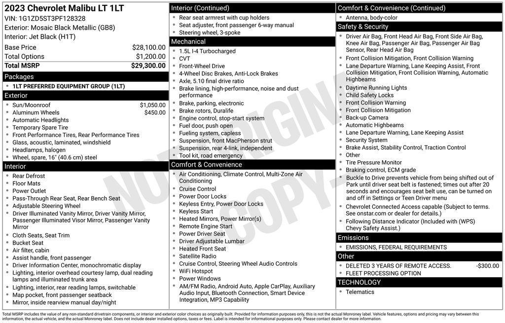 used 2023 Chevrolet Malibu car, priced at $17,950