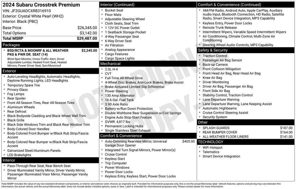 used 2024 Subaru Crosstrek car, priced at $26,475