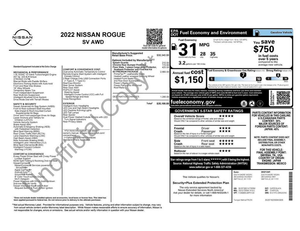 used 2022 Nissan Rogue car, priced at $22,275