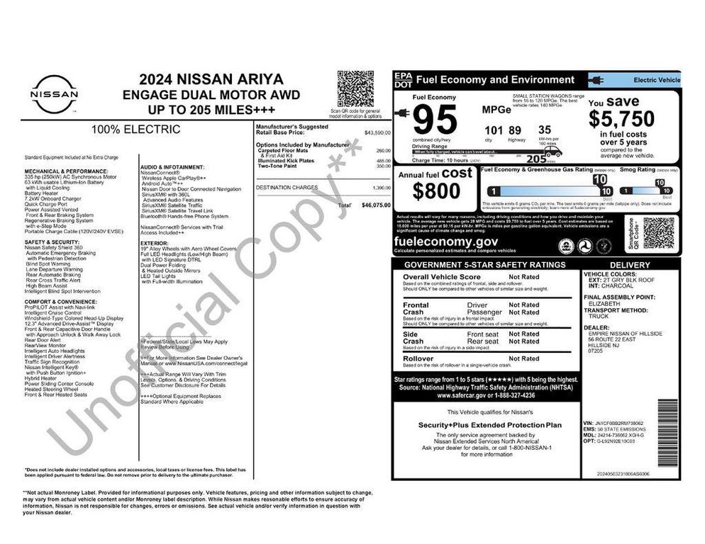 used 2024 Nissan ARIYA car, priced at $22,390