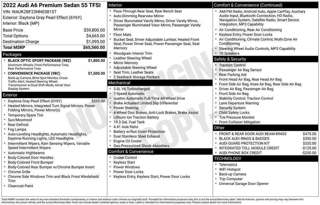 used 2022 Audi A6 car, priced at $33,490
