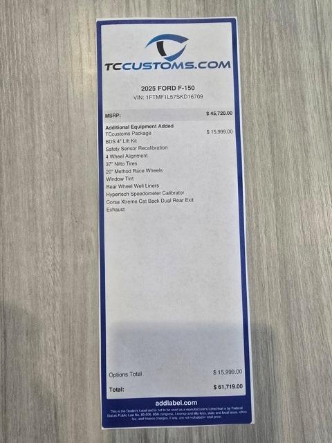 new 2025 Ford F-150 car, priced at $55,900