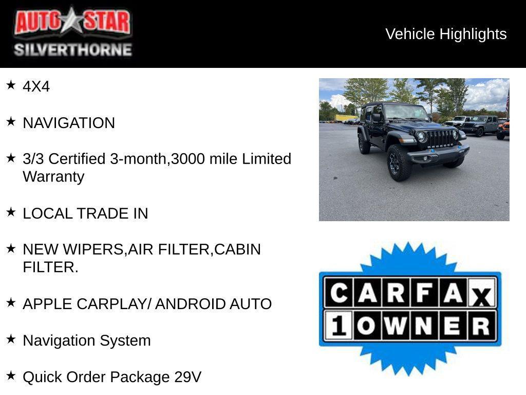 used 2022 Jeep Wrangler Unlimited 4xe car, priced at $33,799