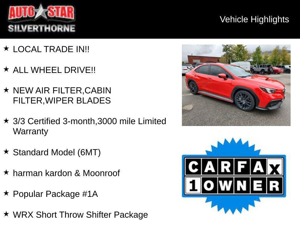 used 2024 Subaru WRX car, priced at $29,680