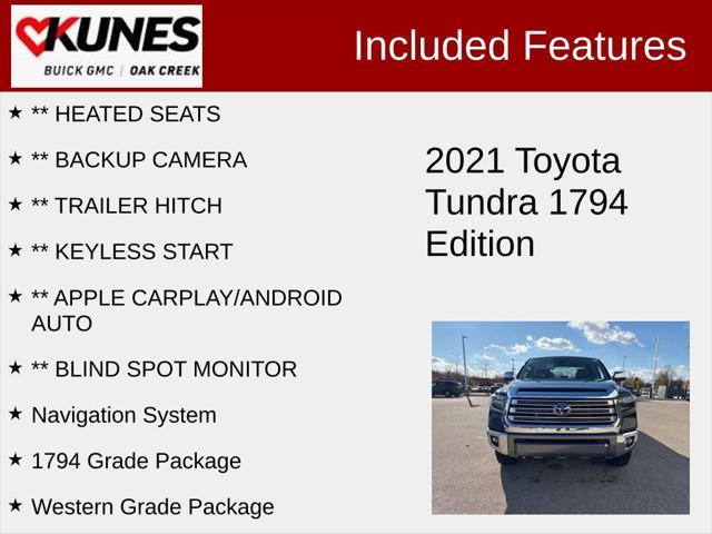 used 2021 Toyota Tundra car, priced at $44,586