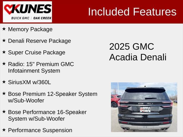 new 2025 GMC Acadia car, priced at $61,380