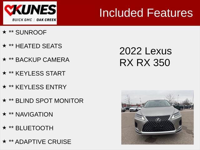 used 2022 Lexus RX 350 car, priced at $39,786