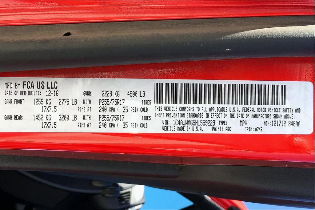 used 2017 Jeep Wrangler car, priced at $19,256