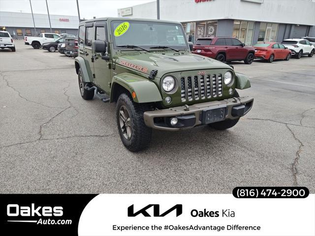 used 2016 Jeep Wrangler Unlimited car, priced at $19,500