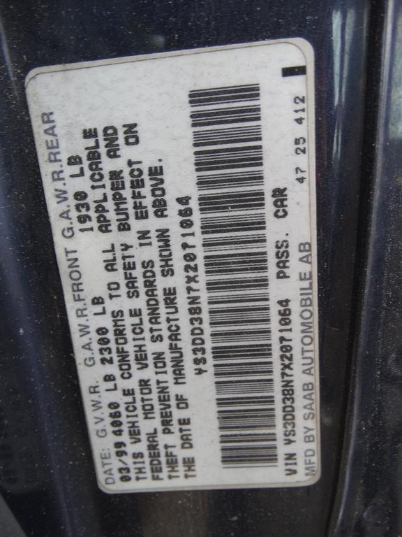 used 1999 Saab 9-3 car, priced at $2,995